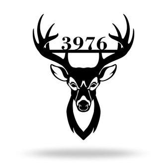 Custom Deer Head Metal Address Sign for Home Numbers | Familywalldecor UK