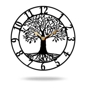 Tree of Life Metal Wall Clock Decor for Home | Familywalldecor UK