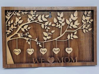 Family Tree Layered Wood Sign – Custom Family Name Gift for Mom, Grandma | Familywalldecor DE