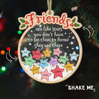 Personalized Friends Ornament Friends Are Like Stars Acrylic Wood Shake Ornament - Monsterry