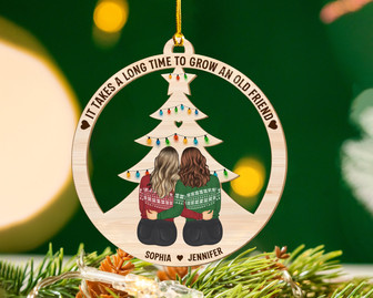 Personalized Friends Ornament Wood Ornament It Takes A Long Time To Grow Old Friends - Monsterry