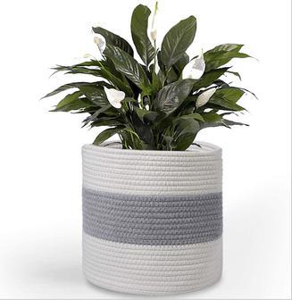 Cotton Rope Indoor Plant Basket for Storage and Organization | Rusticozy