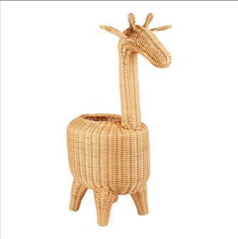 Cute Handwoven Giraffe Head Wicker Basket for Kids | Rusticozy