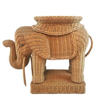 Handmade Rattan Elephant Stool Eco-Friendly Antique Design | Rusticozy UK