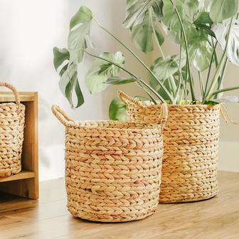 Multifunctional Woven Straw Storage Basket for Home Decor | Rusticozy UK