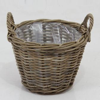 Stylish Grey Rattan Wicker Basket for Home Storage | Rusticozy