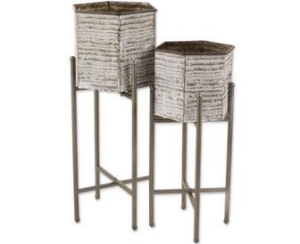 Stylish Hexagon Galvanized Bucket Planter Set for Home Decor | Rusticozy