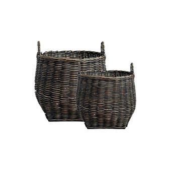 Stylish Natural Brown Rattan Basket for Effective Storage | Rusticozy