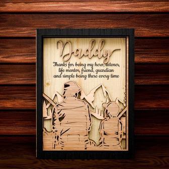 Dad and Child Fishing Layer Wood Sign - Father's day Gift | Familywalldecor DE