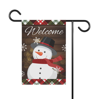 Winter Snowman Garden flag, Welcome Flag, Winter Yard Flag Farmhouse Decor - Monsterry