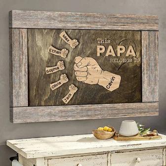 Personalized Papa Fist Bump Canvas Art – Gift for New Dad, Father's Day | Familywalldecor UK