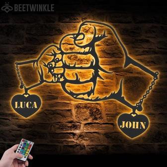 Custom Fist Bump Dad LED Metal Wall Art For New Dads | Familywalldecor UK