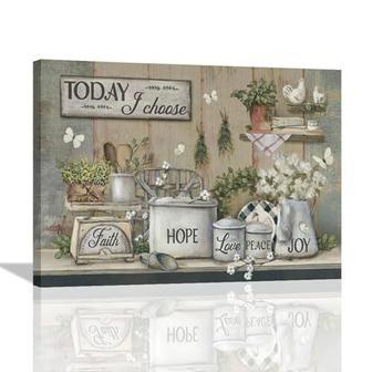 Country Kitchen Canvas – Rustic Wall Art and Positive Quotes Today I Choose Joy | Familywalldecor