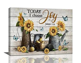 Farmhouse Sunflower Canvas Painting For Rustic Home DéCor | Familywalldecor DE