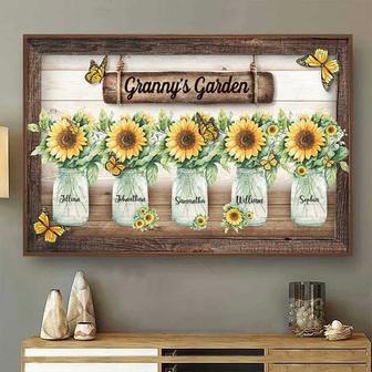 Personalized Grandma’s Garden Canvas – Custom Sunflower Art with Family Names, Perfect for Grandma’s Home Decor | Familywalldecor