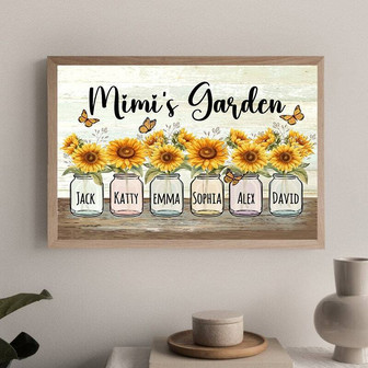 Grandma’s Garden Sunflower Wall Art – Family Names Canvas | Familywalldecor