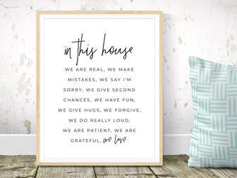 Inspiring Family Rules Canvas – Living Room Wall Decor and Motivational Quotes | Familywalldecor