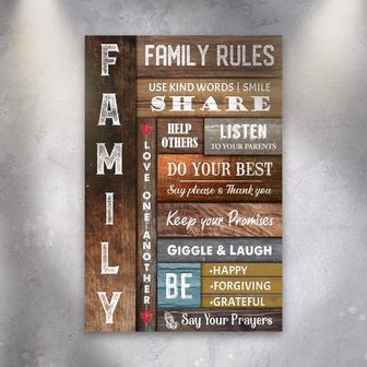 Family Rules Wall Decor For Living Room Modern Farmhouse Style | Familywalldecor UK