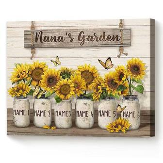 Nana’s Garden Sunflower Canvas – Personalized Wall Art with Family Names, Perfect Gift for Nana’s Home | Familywalldecor