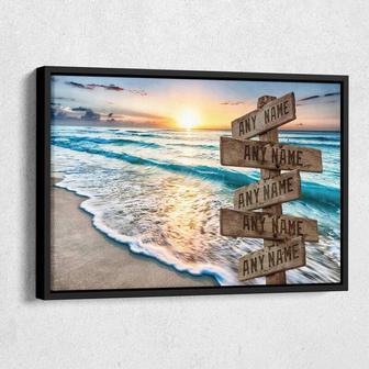 Custom Ocean Family Street Sign With Family Name Canvas For Home Decor | Familywalldecor