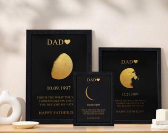 Unique Moon Phase Wall Art Gift For New Dads and Baby | Familywalldecor