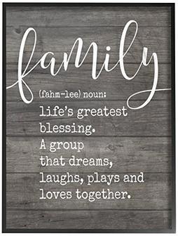 Thoughtful Family Definition Canvas Art - Black Framed 16x20 For Living Room DéCor By Lettered And Lined | Familywalldecor