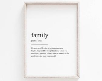 Family Definition Canvas - Minimalist Modern Wall Art Print | Familywalldecor