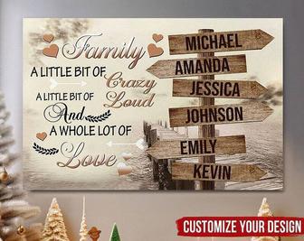 Heartfelt Family Canvas Wall Art: Vintage Street Sign Design With Custom Family Names - Perfect Gift For Living Room Decor | Familywalldecor