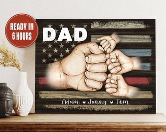 Thoughtful Personalized Fist Bump Dad Canvas For Father's Day And Birthday Gifts - Custom Family Wall Art | Familywalldecor