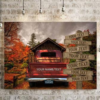 Heartfelt Vintage Truck Canvas Print For Family - Custom Tailgate & License Plate Design, Perfect For Living Room DéCor Or Family Gift | Familywalldecor