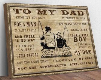 Personalized Fishing Dad Canvas For Fathers - Touching Gift For Fisherman Dad, Perfect For Living Room Or Man Cave | Familywalldecor