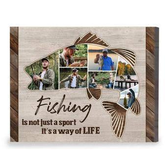 Fishing Dad Photo Collage Canvas - Heartfelt Christmas Gifts For Fisherman Dad Sign, Husband, Grandpa | Familywalldecor