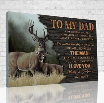 Personalized Dad Canvas – Hunting Lover Deer Art with Custom Name, Thoughtful Gift for Father | Familywalldecor