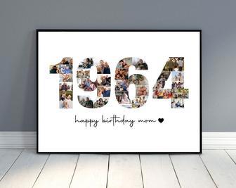 Personalized Dad 60th Birthday Canvas With Heartfelt Number Collage - Thoughtful Gift For Dad And Mom | Familywalldecor