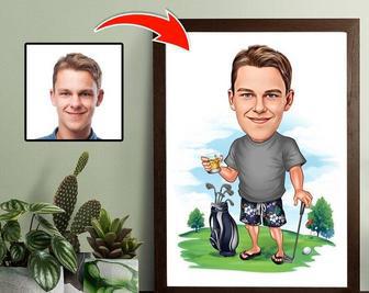 Personalized Golfer Dad Canvas - Thoughtful Birthday & Retirement Gift For Men | Familywalldecor