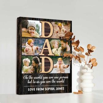 Father Birthday Photo Collage Canvas - Personalized Christmas Gift For Dad, Husband, Grandpa From Kids | Familywalldecor