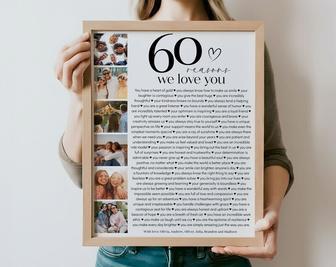 Heartfelt Reasons We Love You Dad 60th Birthday Canvas - Customizable Gift For Living Room Decor | Familywalldecor