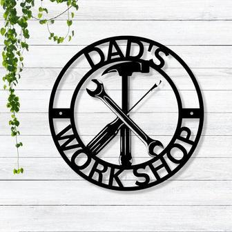 Thoughtful Dad Workshop Metal Sign - Customizable Gift For Father's Day Garage Or Workshop Decor | Familywalldecor