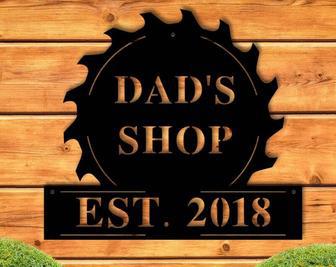 Personalized Dad Workshop Garage Metal Sign - Heartfelt Father's Day Gift For Dad | Familywalldecor