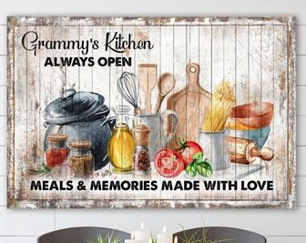 Personalized Grandma Kitchen Art Canvas - Rustic Farmhouse Quote For Grammy's Kitchen Decor | Familywalldecor