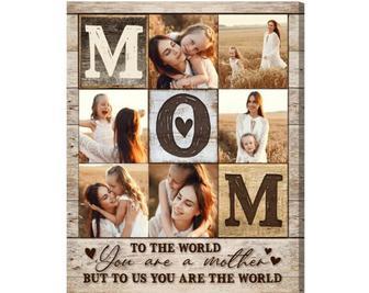 Personalized Mom Quote Canvas With Photo Collage Thoughtful Gift For Wife Or Mom's Birthday Or Christmas | Familywalldecor