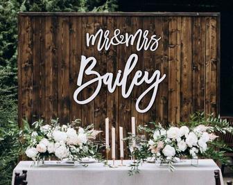 Touching Mr And Mrs Metal Sign For Wedding Backdrop Decor Personalized For Couples | Familywalldecor