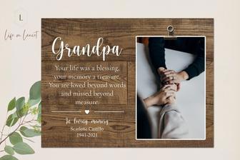 Heartfelt Grandpa Memorial Canvas Personalized Art For Beloved Grandfather Sympathy Gift | Familywalldecor