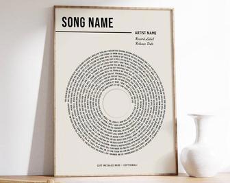 Custom Music Canvas With Personal Song Lyrics - Wedding And Anniversary Gift For Living Room Decor | Familywalldecor