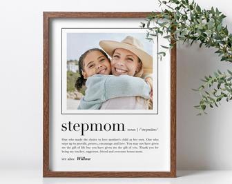 Stepped Up Mom Canvas - Personalized Stepmom Gift From Daughter For Mother’s Day, Heartfelt Thank You Home Decor | Familywalldecor