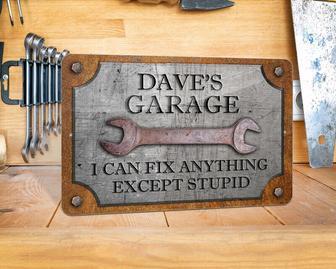 Personalized Funny Dad Metal Garage Sign For Workshop With Rust Steel Design | Familywalldecor