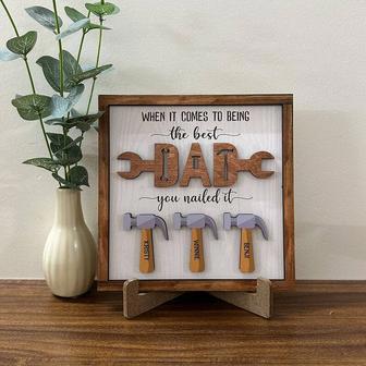 Personalized Funny Dad Wood Sign For Father's Day Gift - Custom Family Sign With Kids' Names | Familywalldecor