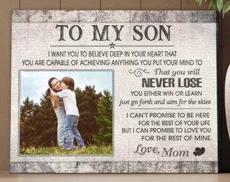 Heartfelt Mother Son Canvas Gift - Personalized Portrait For Rustic Home | Familywalldecor