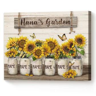 Nana's Garden Personalized Canvas Gift - Christmas Wall Art For Grandma From Grandkids | Familywalldecor