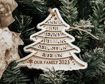 Thoughtful Wooden Family Christmas Ornaments With Last Name - Handmade Holiday Decor For Your Tree 2024 | Familywalldecor